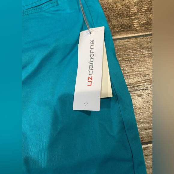 🩵LIZ CLAIBORNE Flexi-Fit Waistband Turquoise Cotton Shorts Plus Size 24W NWT🩵 - Picture 6 of 9